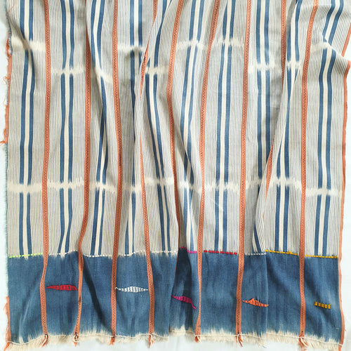 African Ikat Baule Cloth River