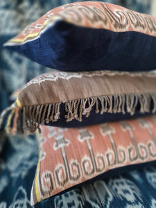 Borneo Dayak Ikat Cushion Fringed