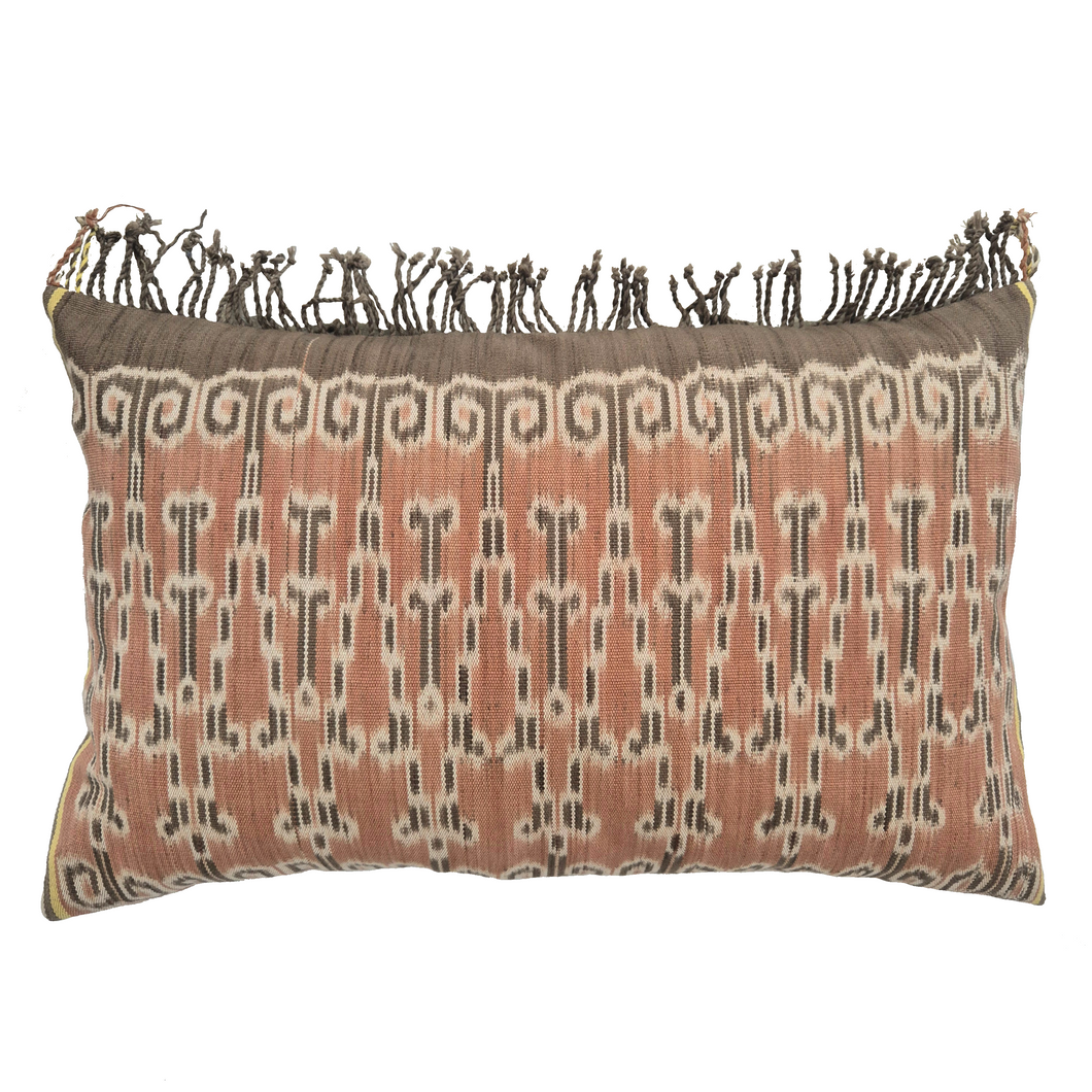 Borneo Dayak Ikat Cushion Fringed