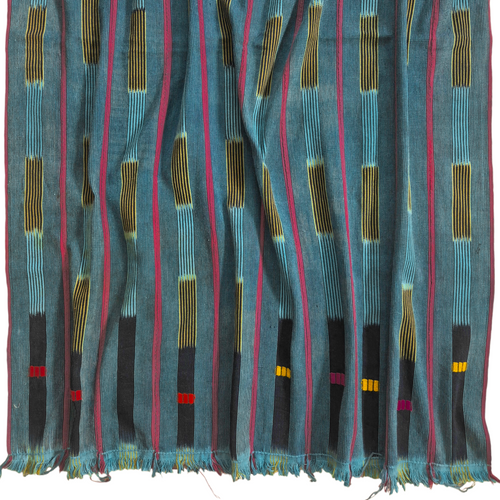 African Ikat Baule Cloth Ocean