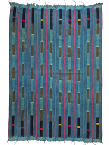African Ikat Baule Cloth Ocean