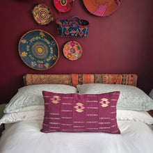 Load image into Gallery viewer, Yoruba Aso Oke Cushion Magenta