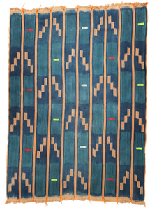 African Ikat Baule Cloth Marine