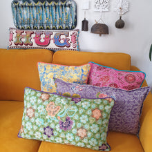 Load image into Gallery viewer, Batik Lumbar Cushion Bugenvil