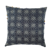 Load image into Gallery viewer, square indigo batik cushion