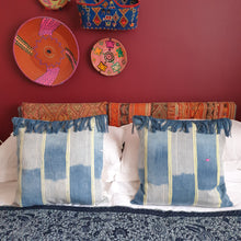 Load image into Gallery viewer, African Baule Ikat Cushion with Fringes